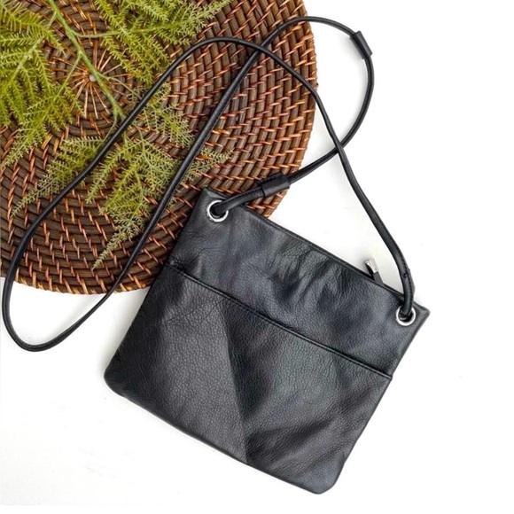 Margot Anthropologie Kari Mini Square Pebbled Leather Crossbody Bag in Black - Picture 2 of 8